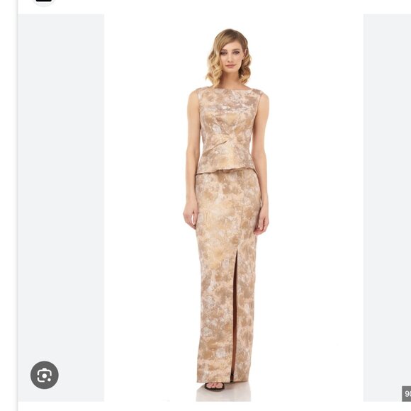Kay Unger Size 10 Yasmine Sleeveless Formal Golden Evening Gown - Picture 1 of 11